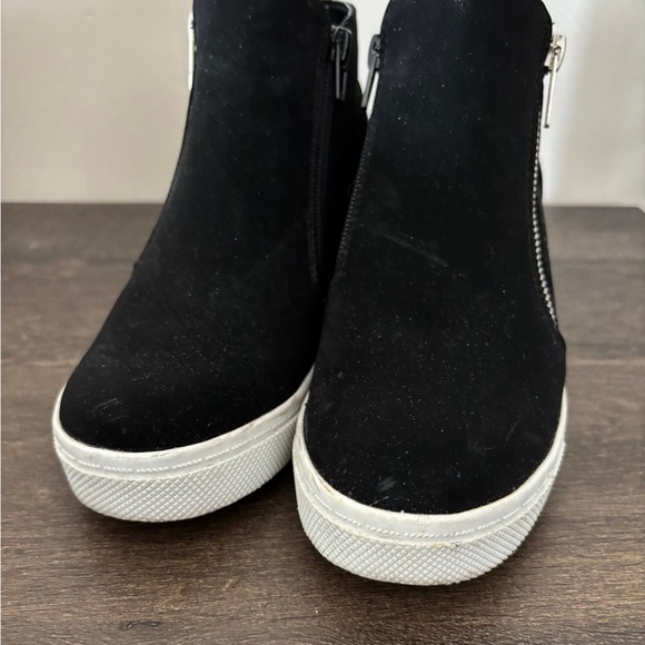 Black Faux Suede Ankle Boots - Picture 2 of 5